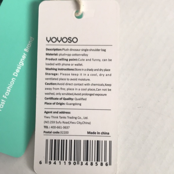 Yoyoso plush dinosaur single shoulder bag - Picture 8 of 8